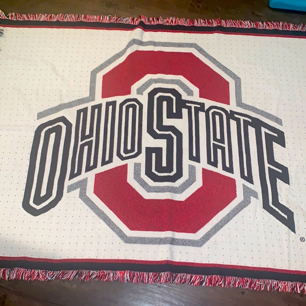 Ohio State tapestry blanket